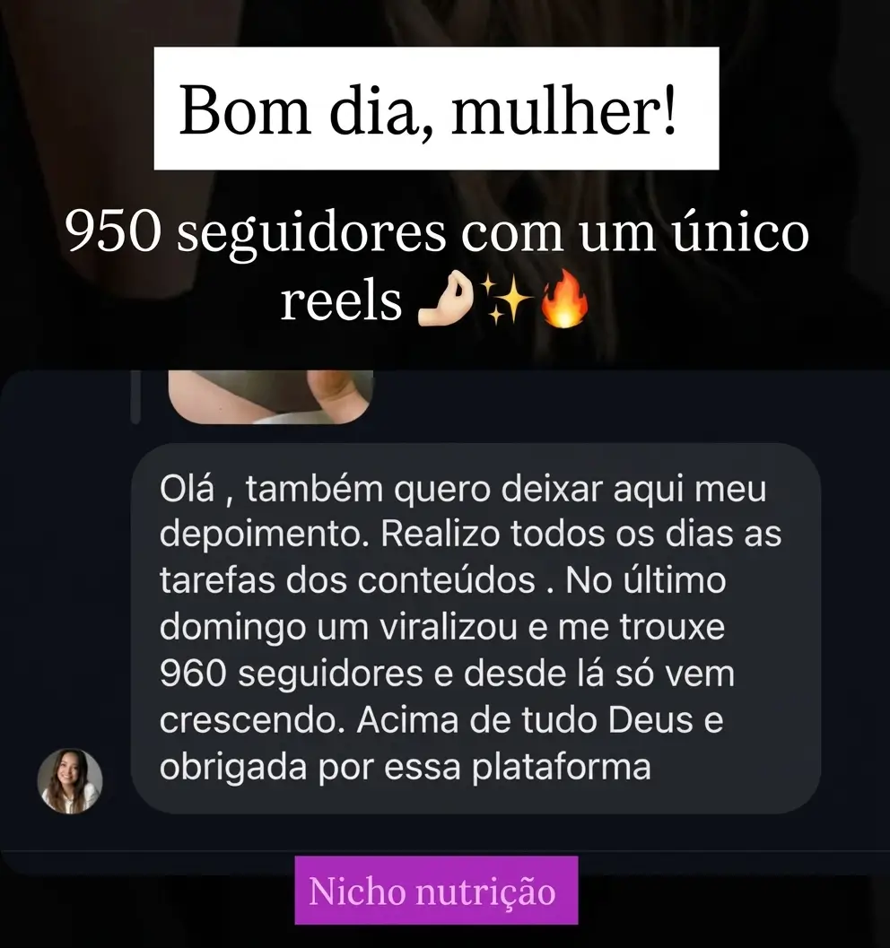 Depoimento 13 de cliente do Cresça com Reels
