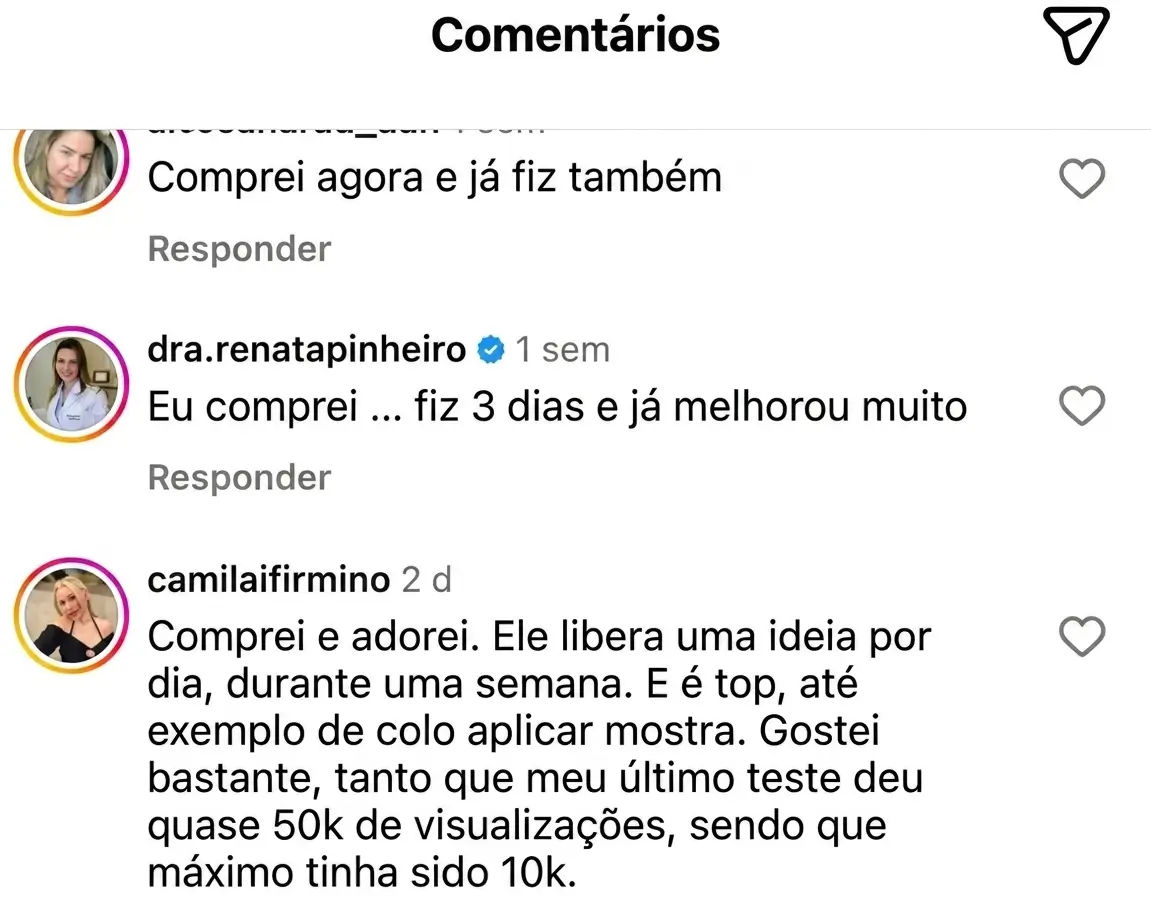 Depoimento 21 de cliente do Cresça com Reels