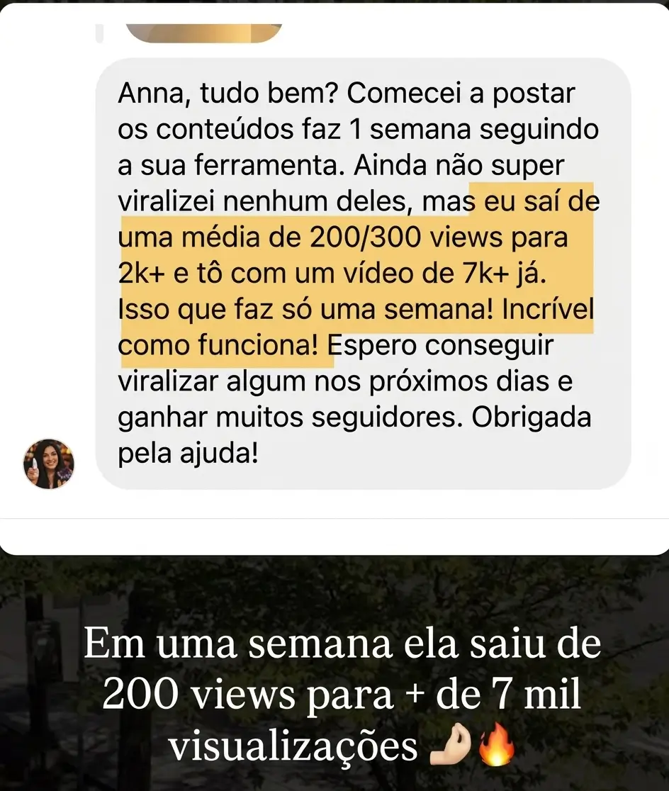 Depoimento 31 de cliente do Cresça com Reels